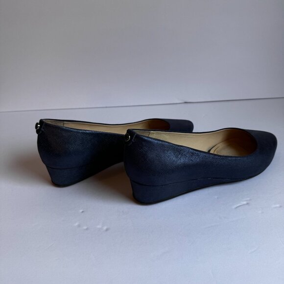Womens Alex Marie Blue Leather Wedge Shoes Size 7M - Picture 2 of 14